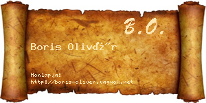 Boris Olivér névjegykártya